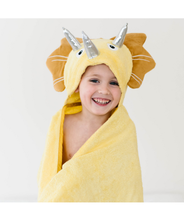 Toddler Hooded Towel Yellow Dinosaur