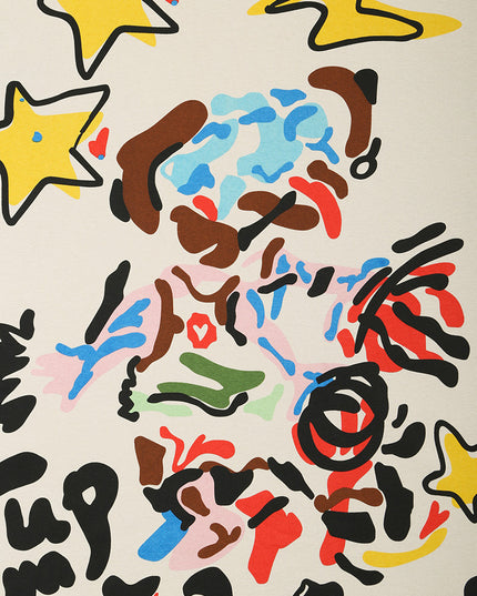 Loose Graffiti Stars Print T-Shirts