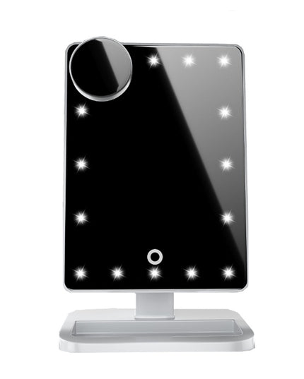 Touch Screen Makeup Mirror With 20 LED Light Bluetooth Music Speaker