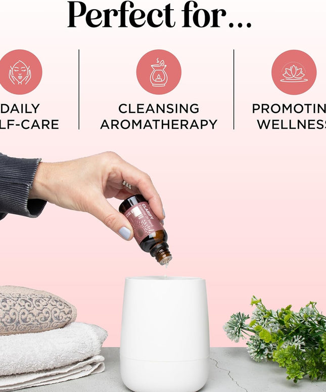 Clarify Headache Essential Oil Blend - Aromatherapy Blend Essential Oils for Diffusers for Home and Travel for Tension Headaches and Fogginess with Refreshing Peppermint Rosemary and Lavender Oils
