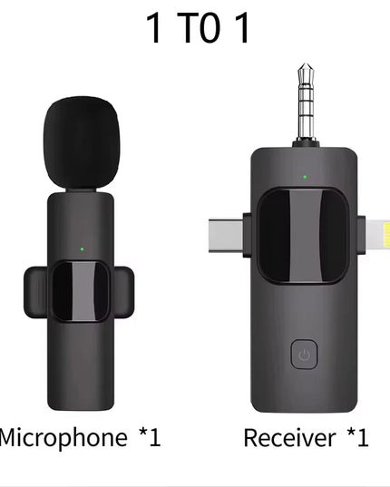 3 in 1 Wireless Microphone Universal Receiver for Support Iphone Android Phone Ipad Computer Camera Sound Card Recording
