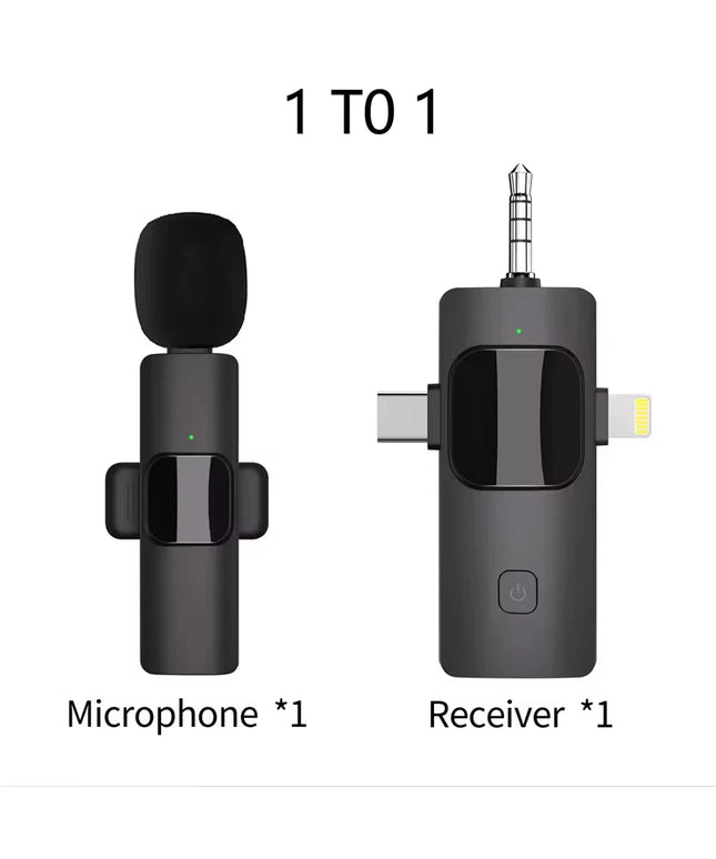 3 in 1 Wireless Microphone Universal Receiver for Support Iphone Android Phone Ipad Computer Camera Sound Card Recording