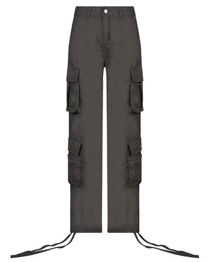 Trousers With Pockets Low Waist Overalls Cargo Pants