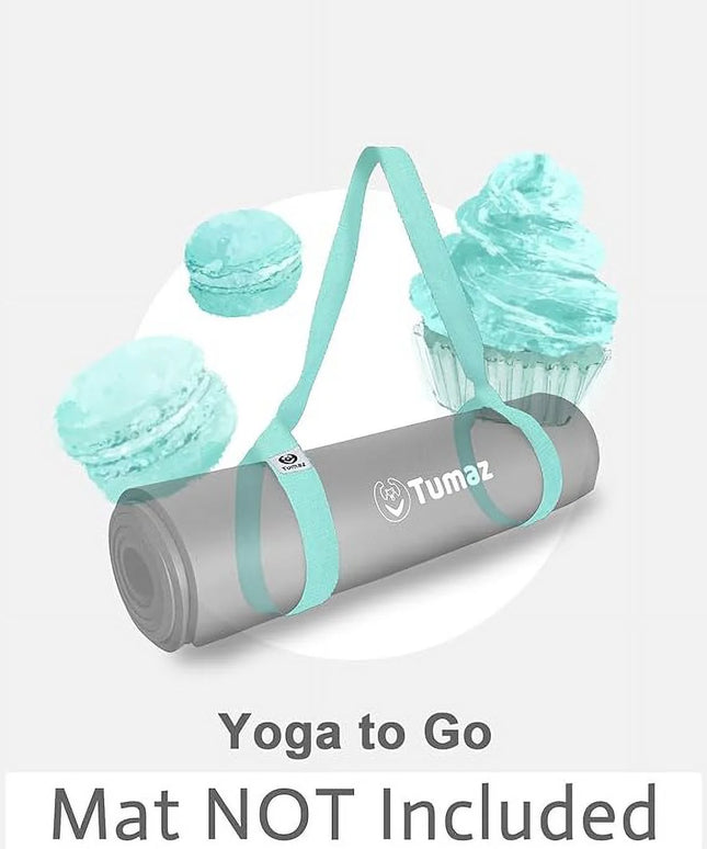 Yoga Mat Holder (Mat Not Incl.), Adjustable Yoga Mat Carrier, Turquoise