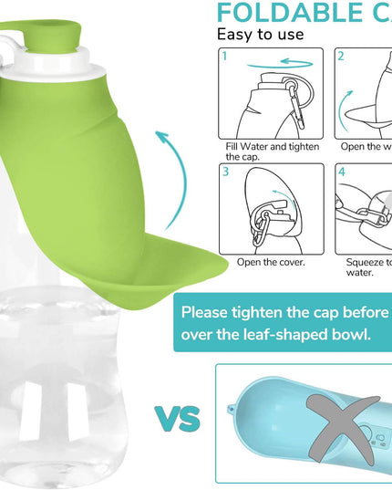 Portable Pet Water Bottle, Reversible & Lightweight Water Dispenser for Dogs and Cats