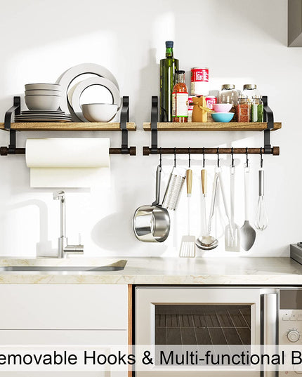 Floating Shelf Wall Shelf for Storage Rustic Wood Kitchen