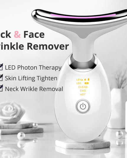 EMS Thermal Neck Lifting And Tighten Massager Electric Microcurrent Wrinkle Remover