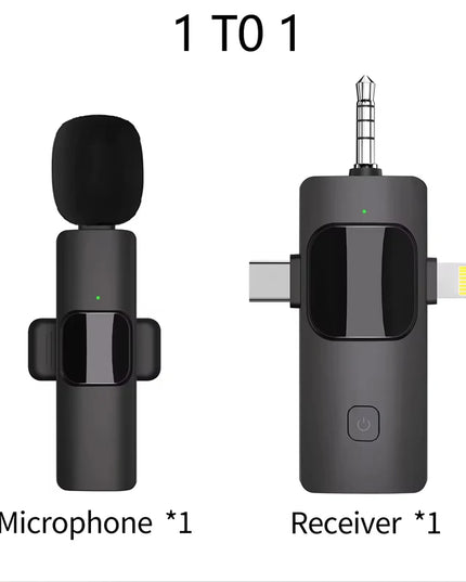 3 in 1 Wireless Microphone Universal Receiver for Support Iphone Android Phone Ipad Computer Camera Sound Card Recording