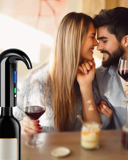 Electric Wine Aerator, Electric Wine Pourer and Wine Dispenser Pump, Multi-Smart Automatic Filter Wine Dispenser with USB Rechargeable for Travel, Home and Bar(Black)
