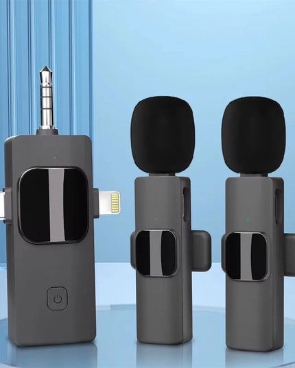 3 in 1 Wireless Microphone Universal Receiver for Support Iphone Android Phone Ipad Computer Camera Sound Card Recording
