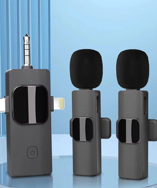 3 in 1 Wireless Microphone Universal Receiver for Support Iphone Android Phone Ipad Computer Camera Sound Card Recording
