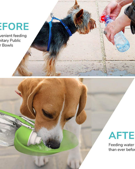 Portable Pet Water Bottle, Reversible & Lightweight Water Dispenser for Dogs and Cats
