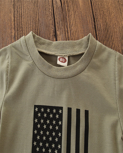 Little Kids' Suit Summer Men's Clothing Independence Day Flag Camouflage Suit