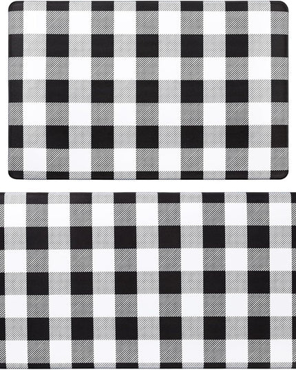 anti Fatigue Kitchen Mat Set of 2, Farmhouse Kitchen Rugs Non Skid Washable, Cushioned Kitchen Mats for Floor, Waterproof Memory Foam Kitchen Floor Mats, Standing Desk Mat Kitchen Runner Carpet