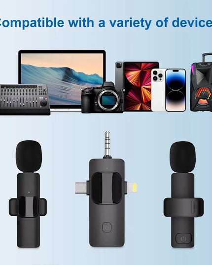 3 in 1 Wireless Microphone Universal Receiver for Support Iphone Android Phone Ipad Computer Camera Sound Card Recording
