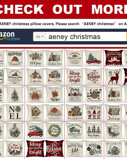 Christmas Pillow Covers 16X16 Set of 4, Home Noel Truck Christmas