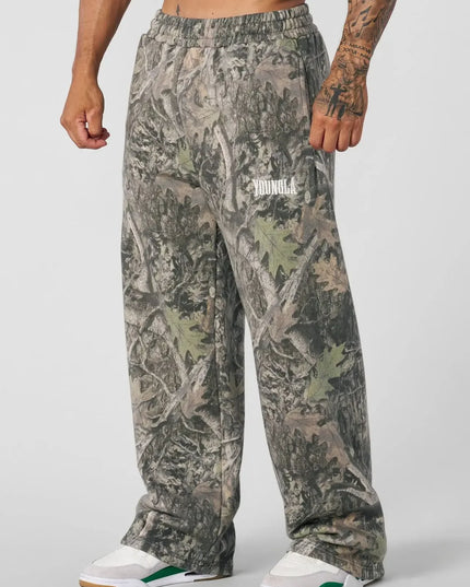 2025 American Trendy Brand Digital Camouflage Print Straight-Leg Sports Fitness Loose and Versatile Wide-Leg Trousers