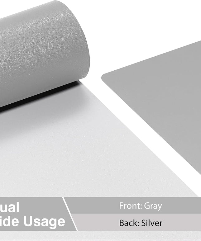 Dual Sided Desk Pad, Large Desk Mat, Waterproof Desk Blotter Protector Mouse Pad, Leather Desk Pad Large for Keyboard and Mouse (36" X 17", Gray/Sliver)